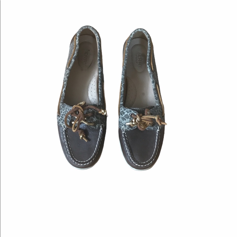 Sperry top-sider brown with gold leather laces
